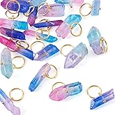 Craftdady Electroplated Natural Quartz Pendants Irregular Rock Crystal Nuggets Natural Healing Charms for Necklaces Earrings Jewelry Making