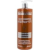 abril et nature - Professional Hairdressing Shampoo Keratin - Repairs and Restructures - For Dull Natural Hair - Ultra-Fast Action - Strengthening Treatment with Keratin - 1000 ml