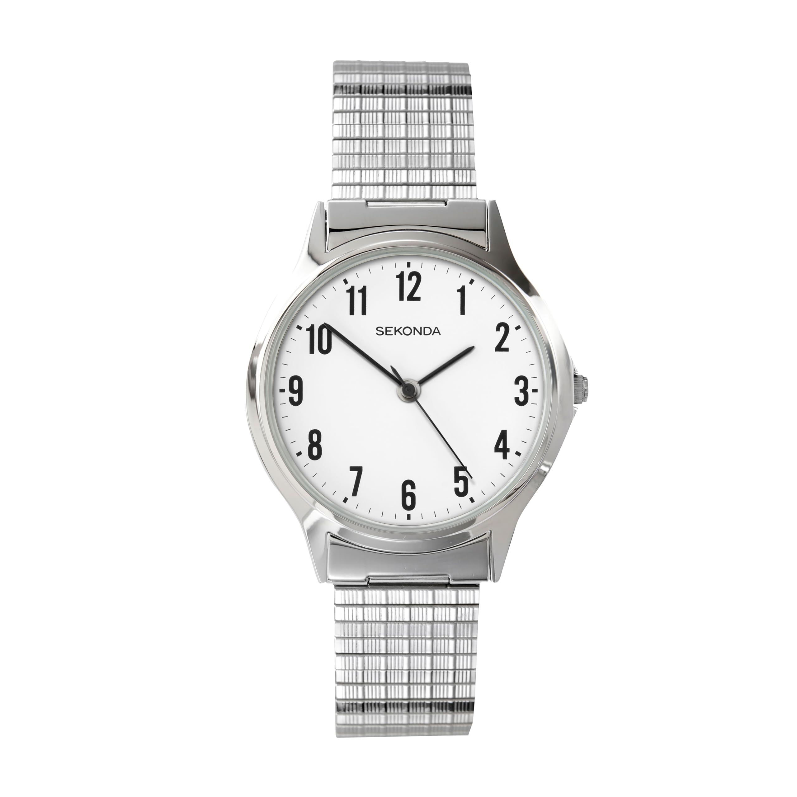 Sekonda Men's Quartz Watch with White Dial Analogue Display and Silver Stainless Steel Bracelet 3751.27