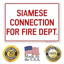 Siamese Connection for Fire Dept. Sign, 10x14