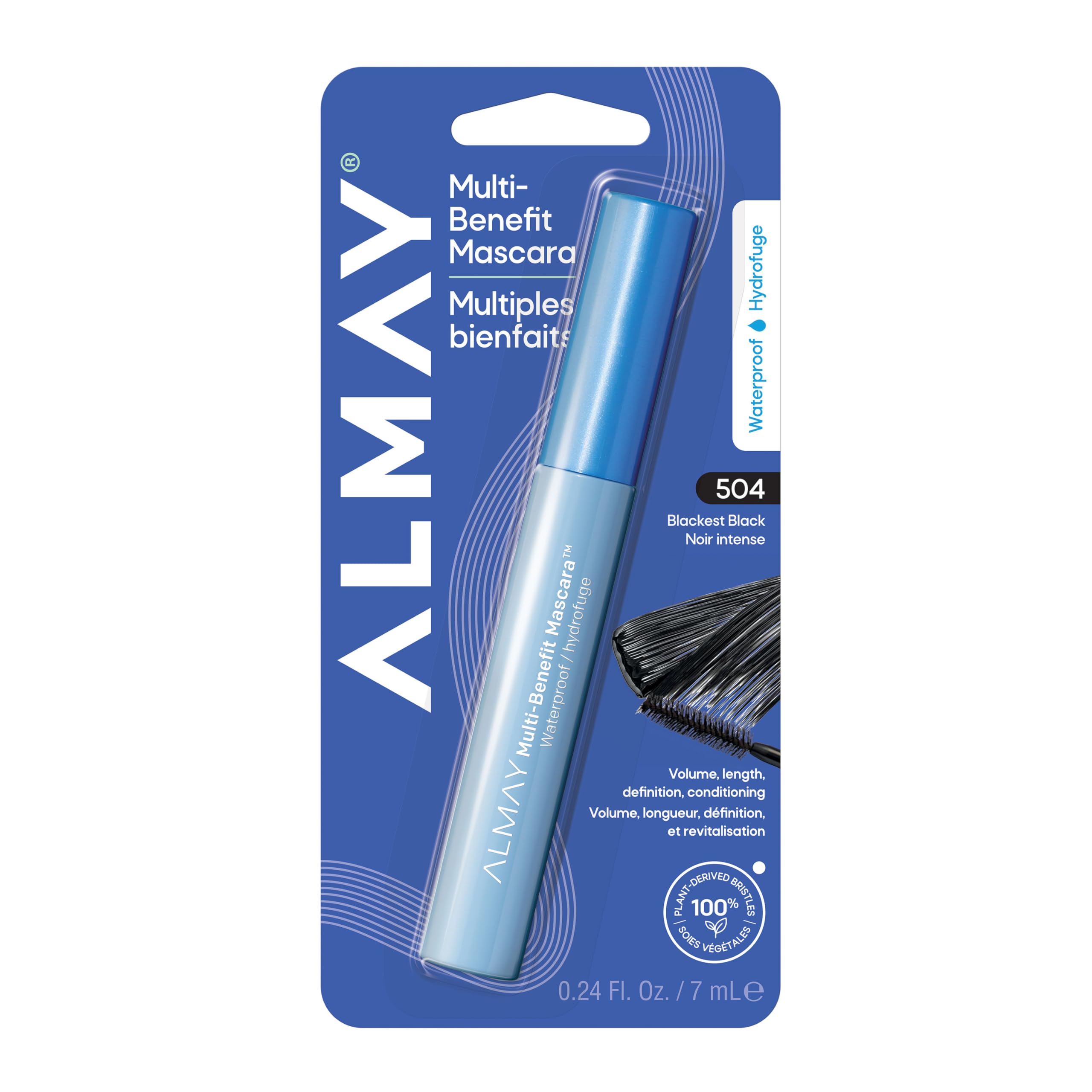 Almay One Coat Multi-Benefit Waterproof Mascara, Black, 0.24 Fluid Ounce