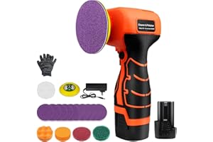 Cordless Sander, 3" Palm Sander with 16.8V 3.0Ah Li-ion Battery, 3500RPM Mini Polisher, 19 Accessories Sander Tool for Sandin