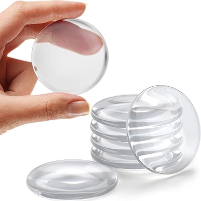 STRONGEST HOME Clear Rubber Door Stopper Wall Protector 6 Pcs Self Adhesive