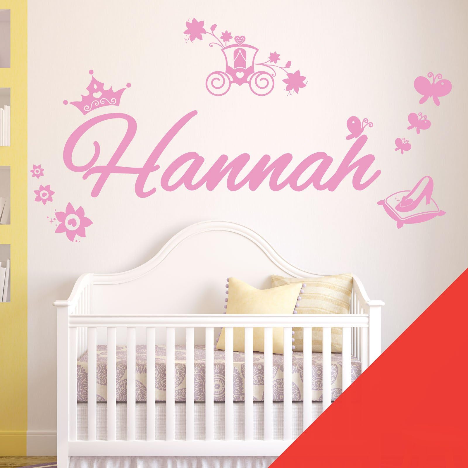 Personalised Name Girls Wall Art Sticker - Princess Cinderella Story [Poppy]