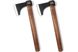 THRWCLUB Professional Throwing Axe 2 Pack, 16.1" Throwing Tomahawk with 1065 High Carbon Steel & Wooden Handle, Perfect for Axe Throwing Game for Backyard, Competition and Recreation
