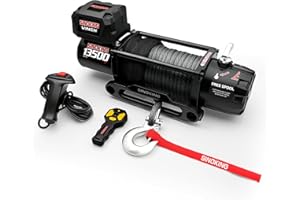 SINOKING 13500 lb Electric Winch for Jeep, Truck, SUV, Trailer Winch & Boat Winch – Heavy Duty Synthetic Rope 12V Winch, Waterproof Towing Winch with Wireless and Wired Remote