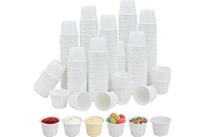 HningBuyox 1000 Pack Paper Sample Cups, 0.75oz Small Med Cup for Tasting, Mini PpaerCups with Water Proof Lining, Souffle Por