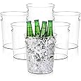 Tiawudi 6 Pack Ice Bucket, Plastic Wine Chiller For Champagne Beverage Soda And Beer Wine Bottle Cooler Ice Tub Multiuse Clear Bucket As Vase Flower Pot Or Trash Bin - View #2