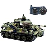 Cheerwing 1:72 German Tiger I Panzer Tank Remote Control Mini RC Tank | 360&deg;Rotating Turret,light and Sound,High/low speed switch,RC Toys for Boys Girls and Kids
