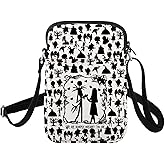 FUSTMW Jack And Sally Crossbody Bag Cartoon Characters Fans Gift Movie Inspired Gifts Messenger Bag Halloween Party Gift