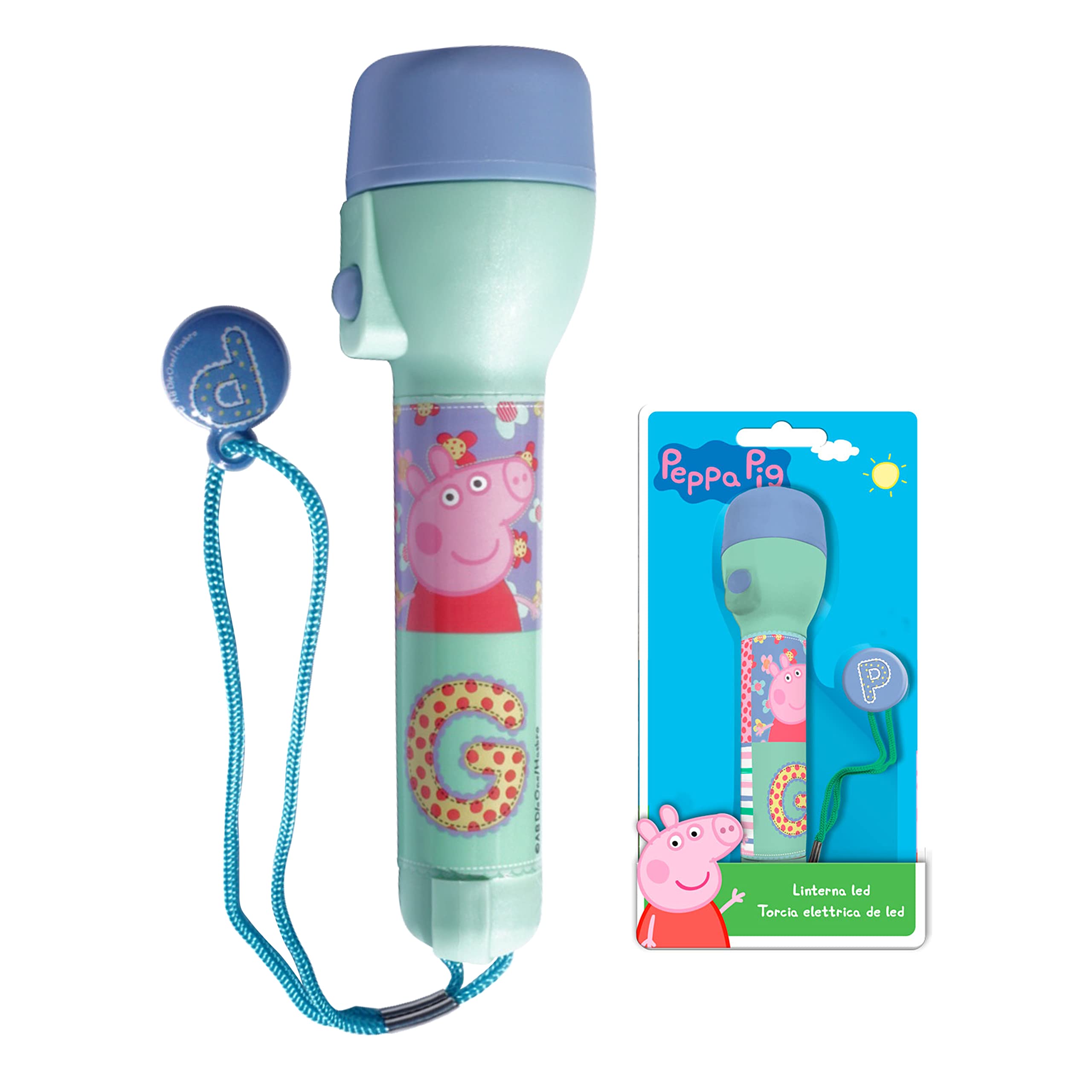 Peppa Pig LED Big Torch Flash Light, Torch for Bright Night, Xmas Gift for Kids, Boys and Girls Size-16cm