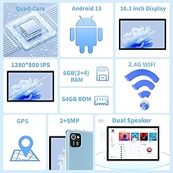 Tablet 10 inch, Android 13 Tablets, 6GB RAM 64GB