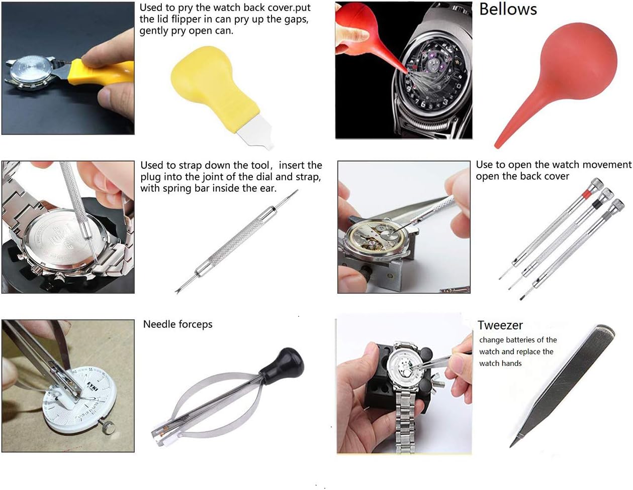 Onmust Watch Repair Kit, Watch Battery Replacement Tool Kit Watches Link Remover Kit Set with Carrying Case: Home Improvement