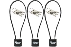 Mizzuco Cable Gun Locks with Keys Simple Operation 15" Compatible with Pistols, Handguns, Rifles, and Shotguns, Home and Storage for Firearm Locking and Safety