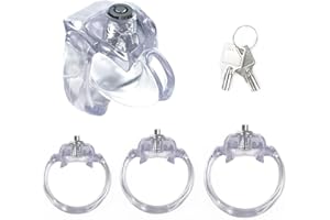 Male Chastity Device Chastity Cage Cock Cage Button Lock Exclusive Keys with 3 Active Rings Click & Locked Key Penis Cock Cag