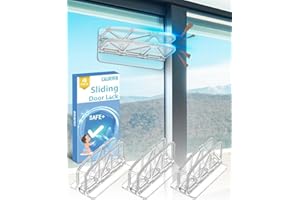CALDEVER Patio Glass Sliding Door Lock - 4 Pack Window ChildProof Use Child Safety Locks, Slider Door Security Stop Lock Guard Kids for Home Slide Glass Doors Bar Backyard Closet Cabinet, Proof Window Stopper