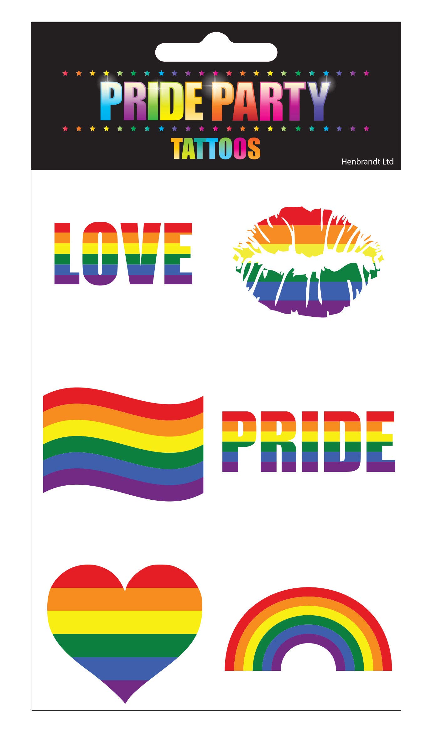 Lizzy Deluxe GAY PRIDE FANCY DRESS ACCESSORY Rainbow Hats Jewellery LGBT Parade Party Lot UK (Pride Temporary Tattoos)