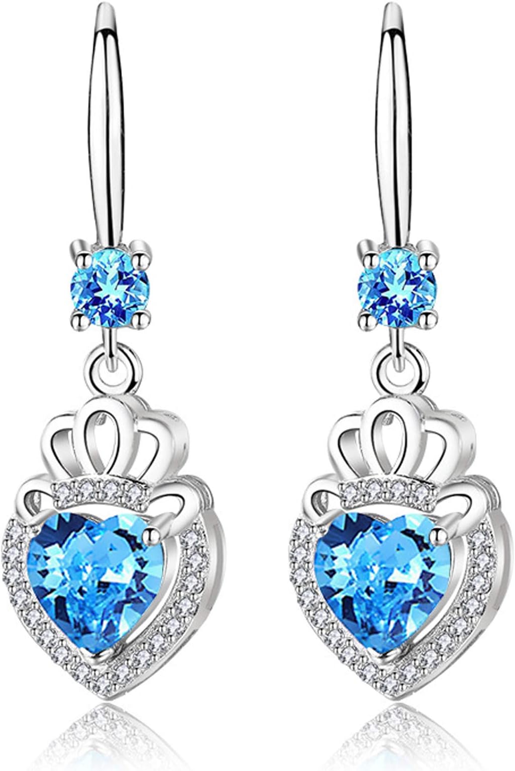 Love Heart Crystal Dangle Earrings Swan Stud Earrings Mothers Day Gifts Jewelry for Women Girls