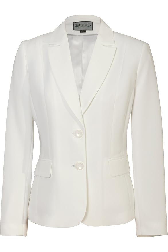 Busy Clothing Women Light Cream Off White Suit Jacket Amazon.co.uk Clothing