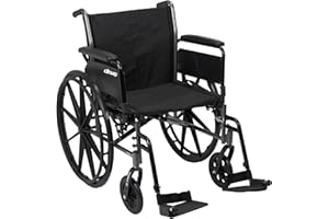 Drive Medical Cruiser III Lightweight Wheelchair - Enhanced Mobility Support - Adjustable Seat & Arm Options - Durable Carbon Steel Construction - Smooth-Rolling Mag Wheels - 20 Inch Seat