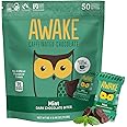 AWAKE - Caffeinated Chocolate Bites - Mint Dark Chocolate, 50 Bites - 50mg Caffeine - Individually Wrapped Energy Bites - Coffee Alternative - Fairtrade, Gluten Free, Non GMO - 0.48oz
