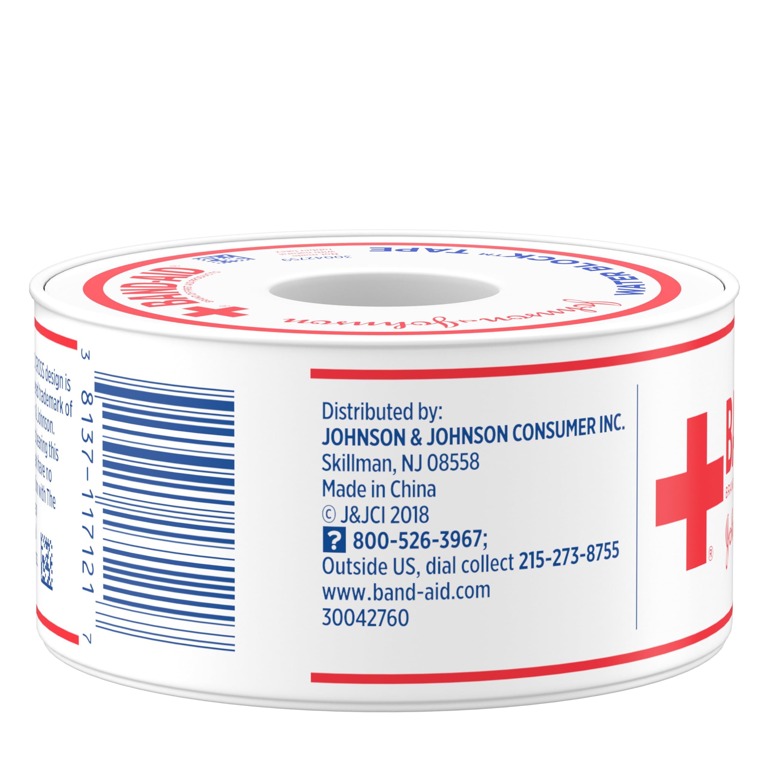 Band-Aid Brand First Aid Water Block 100% Waterproof Self-Adhesive Tape Roll for Durable Wound Care to Firmly Secure Bandages, 1 in by 10 yd