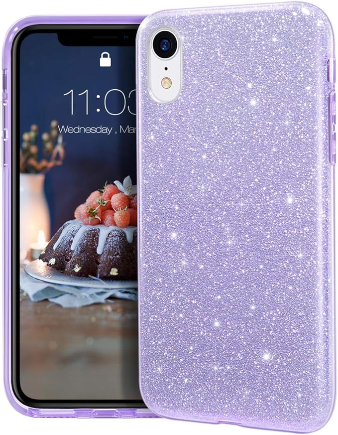 MATEPROX iPhone XR Case Clear Crystal Shiny Glitter Sparkly Bling Cute