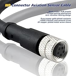 Lonlonty M8 Cable 5 Pin 6.5Ft/2M Female B Coding