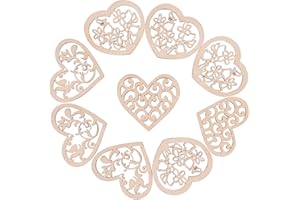 LiQunSweet 100-Pieces 2 Inches Undyed Wood Pendants Valentines Heart Cutouts Wooden Unfinished Slices Charms for Earring Jewe