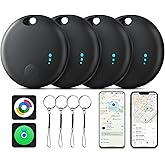Air Tracker Tag for Android or iOS, Dual System Air Tracker-4 Pack, Bluetooth Tracking Compatible with iOS Find My or Google Find Hub App, Smart Tracker Tag Key Finder for Key Wallet (Black)