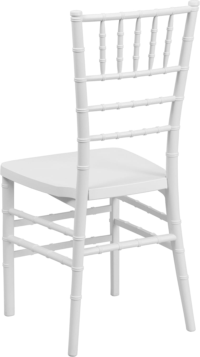 Flash Furniture HERCULES PREMIUM Series White Resin Stacking Chiavari Chair: Furniture & Decor
