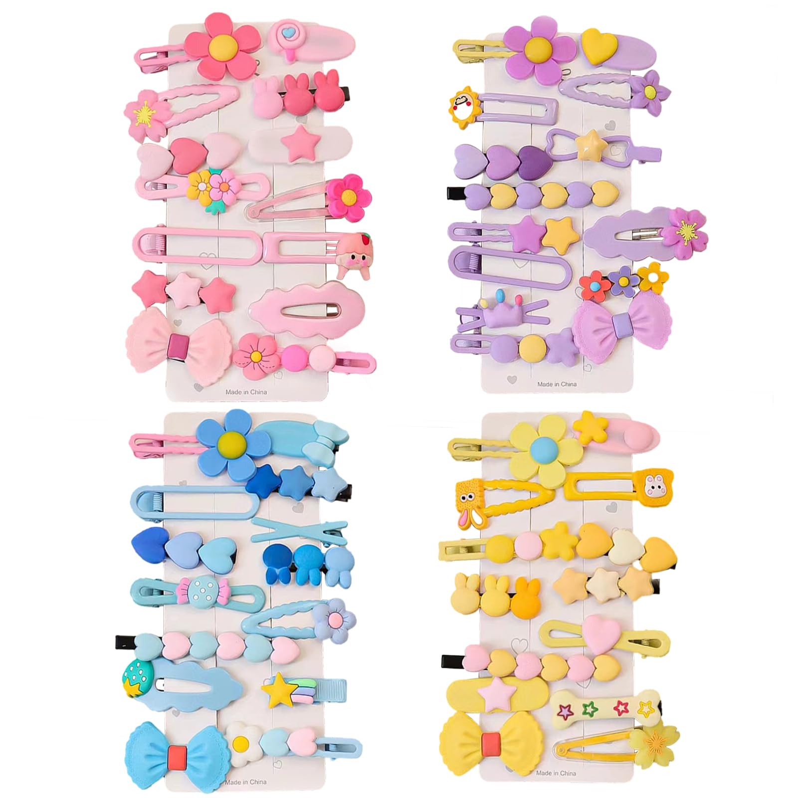 56pcs Girl Hair Clips Girl Hair Accessories for Kids Candy Color Hair Clips for Girls Kids Teens,Multiple patterns