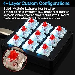 Koolertron Mechanical Numpad Macro Keyboard, 9-Key