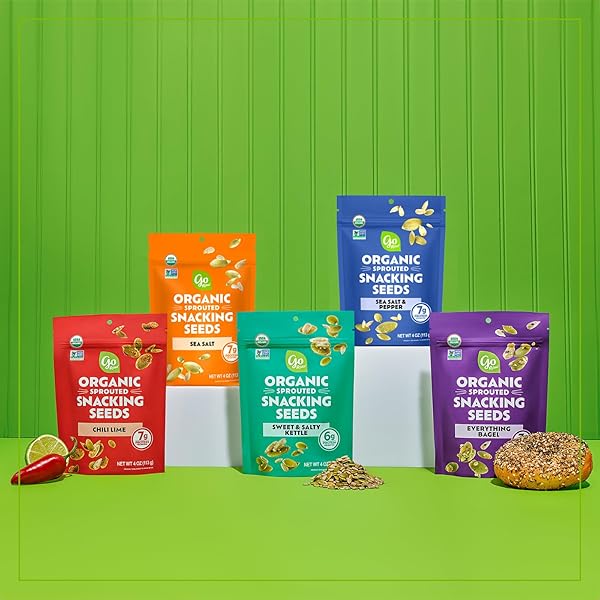 GO RAW ORGANIC SPROUTED EVERYTHING BAGEL SNACKING SEEDS, 4 OZ, 6 PACK, PUMPKIN & SUNFLOWER SEEDS, KETO, KOSHER