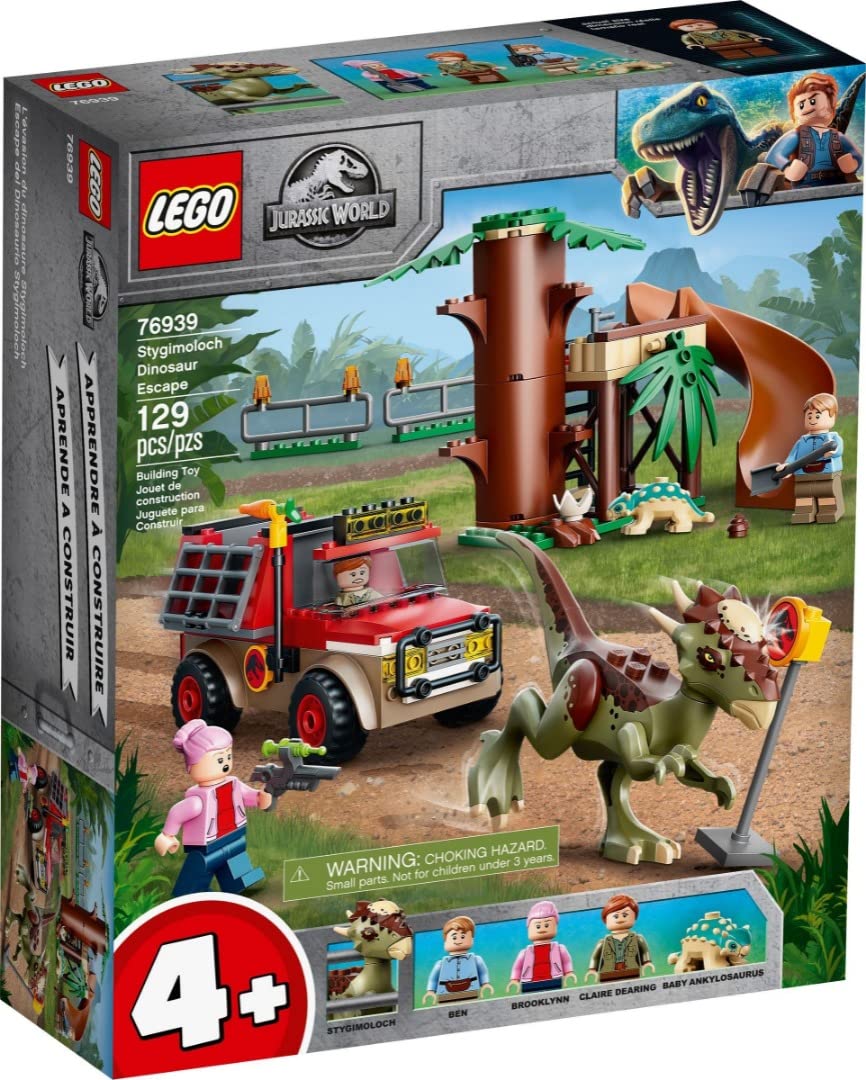 LEGO 76939 Jurassic World Stygimoloch Dinosaur Escape Toy, Starter Set for Preschool Kids Age 4+ with Figures and Tree House