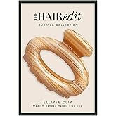 The Hair Edit Ellipse Clip - Oval Shaped Claw Clip in Caramel Striated Marble