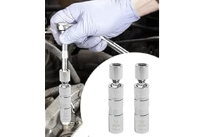 RACOONA Spark Plug Socket Set,14mm&16mm Thin Walled Spark Plug Socket,Car Accessories Universal Joint 3/8-Inch Drive 12 Point Magnetic Swivel Socket Removal Tool,Compatible with Motorcycle,Car,SUV