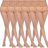 MANZI 6 Pairs Pantyhose for Women 20 Denier High Waist Sheer Tights