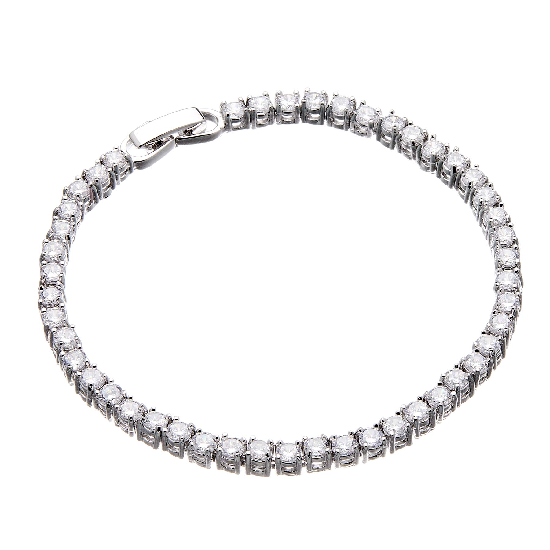 Bello London Silver plated tennis bracelet with cubic zirconia crystals - Nedi