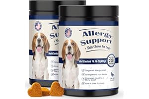 FXZRQJ Dog Allergy Chews for Itchy Skin Relief and Immune Support,Helps Repair Skin Barrier Function and Improve Skin Health,400 Soft Allergy Relief Chews for Sensitive Skin Dogs