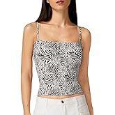 QINSEN Women's Double Lined Basic Tank Top Adjustable Spaghetti Straps Sleeveless Camisole Shirts