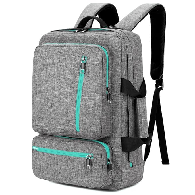 SOCKO 17 Inch Laptop Backpack Convertible Backpack Travel Computer Bag Hiking Knapsack Rucksack College Shoulder Back Pack Fits up to 17 Inches Laptop Notebook for Men/Women, Grey-Green best laptop backpack SOCKO 17 Inch Laptop Backpack Convertible Backpack Travel Computer Bag Hiking Knapsack Rucksack College Shoulder Back Pack Fits up to 17 Inches Laptop Notebook for Men/Women, Grey-Green best laptop backpack