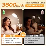One Fire Clip On Reading Light 3600mAh USB Battery 5 Brightness 5 Colors view 2