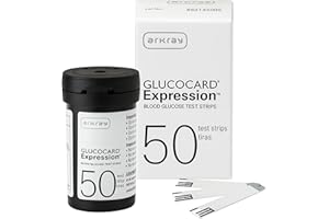 ARKRAY GLUCOCARD Expression Glucose Test Strips - No Coding, 0.8 Microliter & Fast 6-Second Results - Compatible with GLUCOCARD Expression Blood Glucose Meter - 50 Count