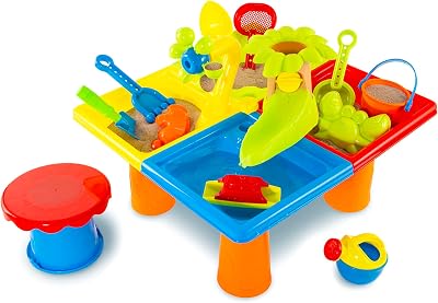 abeec Sand And Water Table 25pc with Stool Toddlers 18m+ Outdoor Toys