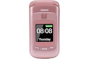 EBTOOLS Flip Phone Unlocked, 2G GSM Dual SIM Cell Phone with 2.4 Inch Main Screen, 1.4 Inch External Display, Loud Speaker, L