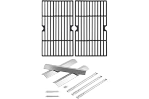 CHARBROFIRE Grill Grates Heat Tent 3 Burner Replacement Parts for Oklahoma Joes Grill Parts Longhorn Combo Charcoal Gas Smoker Grill 12201767 14201767 15202029 16202046 Heat Shield Adjustable Crossover Tube