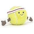Jellycat Amuseables Tennis Ball Stuffed Toy, 3.5 inches - Tennis Ball Plush for Sports Fans