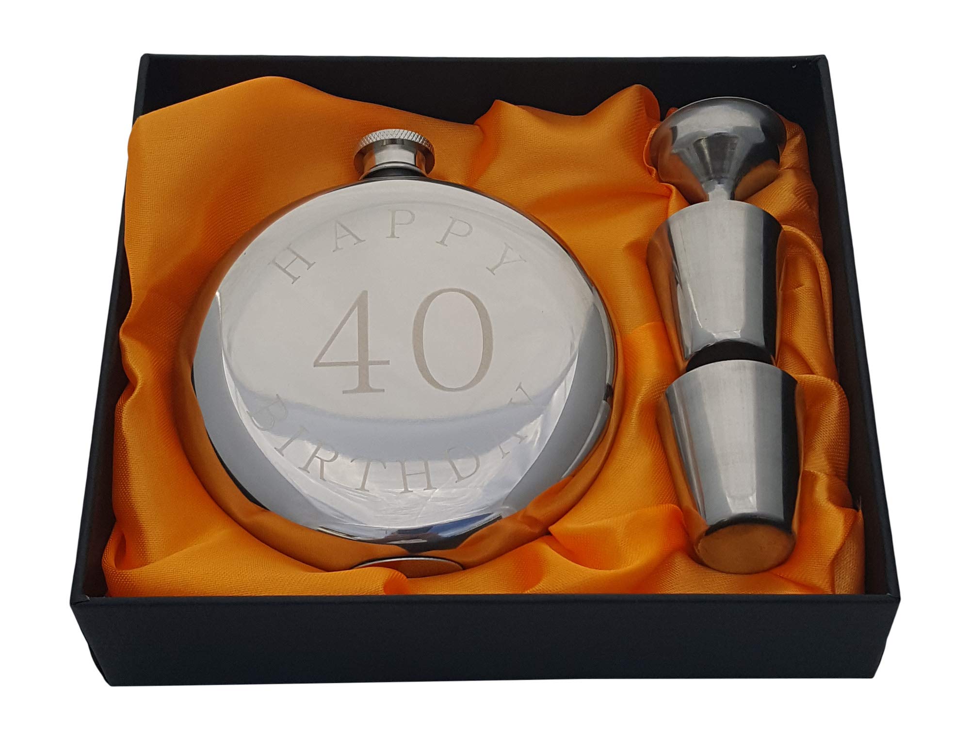 Happy 40th Birthday Flask Gift Set