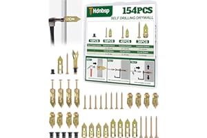 HDNBSP 154Pcs Self Drilling Drywall Anchors No Drill, 3 Sizes Metal Drywall Anchors and Expansion Screws Kit for Sheetrock - Zinc Plated Steel Holds 100LBS+ for Wall Decors, Mirror, Frames, Picture, TV Mount